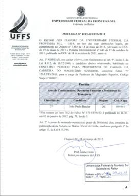 Portaria 218-GR-2012