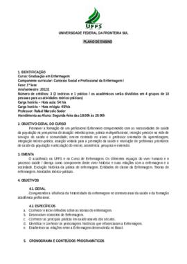 Contexto Social e Profissional da Enfermagem I