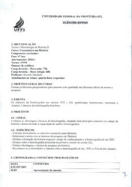 Teoria e Metodologia da História II