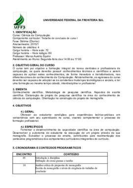 Trabalho de Conclusão de Curso I