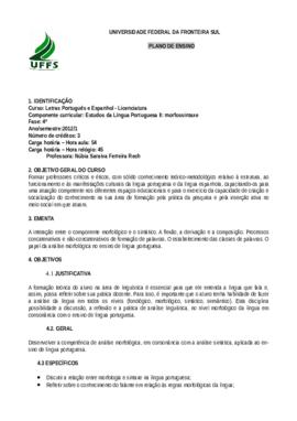 Estudos da Língua Portuguesa II - Morfossintaxe
