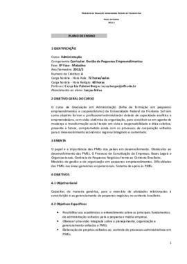 Gestão de Pequenos Empreendimentos
