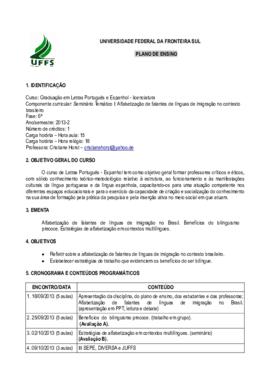 Seminário Temático I
