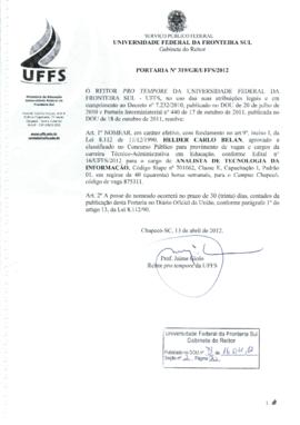 Portaria 319-GR-2012