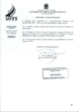 Portaria 614-GR-2012