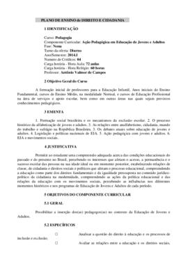 Ação Pedagógica em Educação de Jovens e Adultos