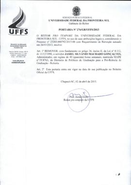 Portaria 276-GR-2013