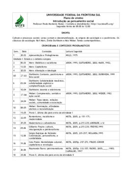 Introdução ao Pensamento Social