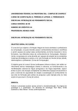 Introdução ao Pensamento Social