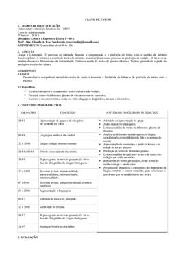Leitura e Expressão Escrita I