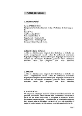 Contexto Social e Profissional da Enfermagem II