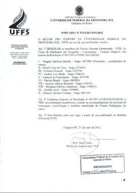 Portaria 523-GR-2012