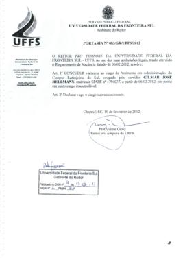 Portaria 083-GR-2012