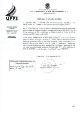 Portaria 673-GR-2011