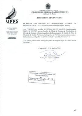 Portaria 422-GR-2012