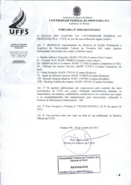 Portaria 1020-GR-2012