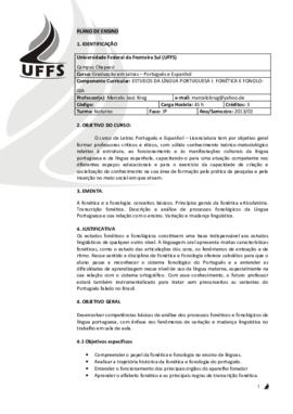 Estudos da Língua Portuguesa I