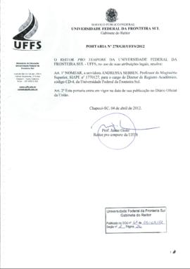 Portaria 278-GR-2012