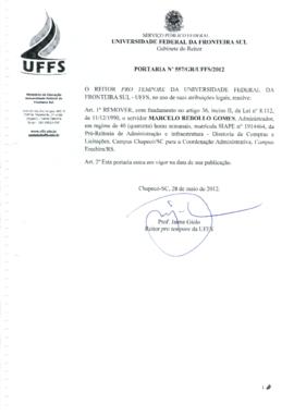 Portaria 557-GR-2012