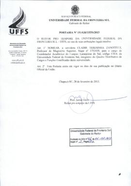 Portaria 151-GR-2013