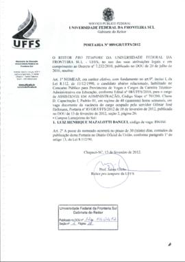 Portaria 089-GR-2012