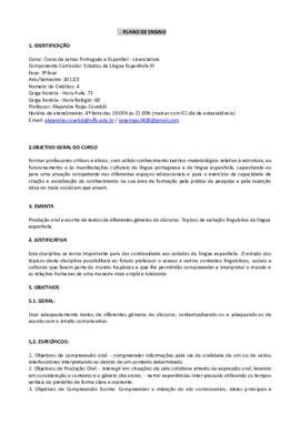 Estudos da Língua Espanhola III
