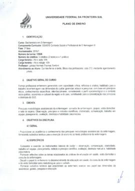 Contexto Social e Profissional da Enfermagem III - Turma Especial