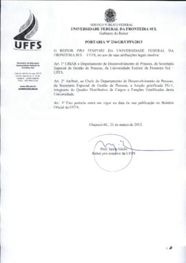 Portaria 234-GR-2013