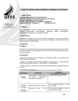 Meio Ambiente, Economia e Sociedade