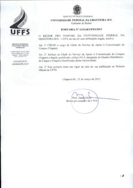 Portaria 243-GR-2013
