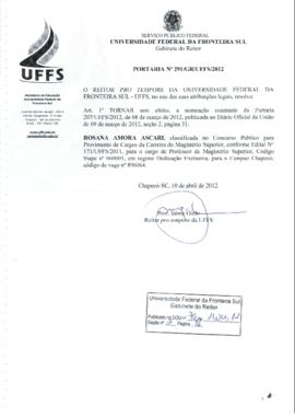 Portaria 291-GR-2012