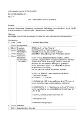 Pensamento Político Brasileiro