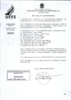 Portaria 1112-GR-2012