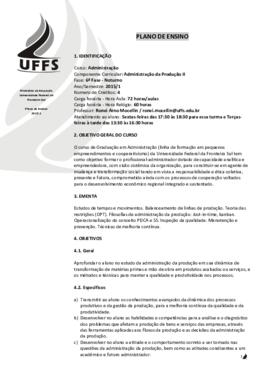 Administração da Produção II