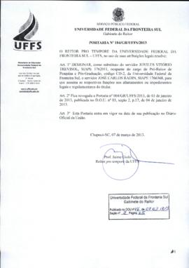 Portaria 184-GR-2013