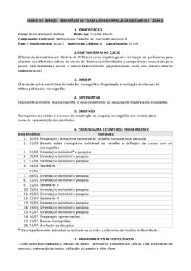 Seminário de Trabalho de Conclusão de Curso II