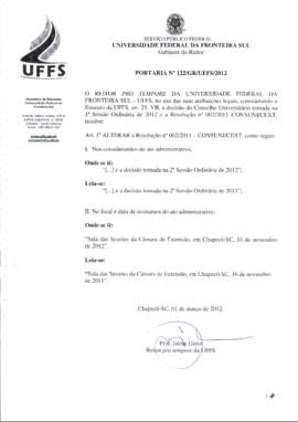 Portaria 122-GR-2012