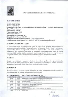 Estágio Curricular Supervisionado I