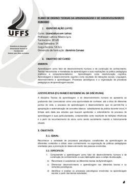 Teorias da Aprendizagem e do Desenvolvimento Humano