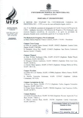 Portaria 252-GR-2012