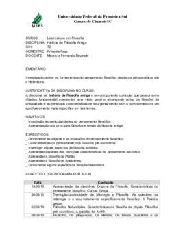 História da Filosofia Antiga