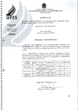 Portaria 486-GR-2011 Retificação