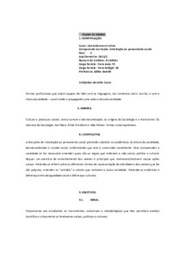 Introdução ao Pensamento Social