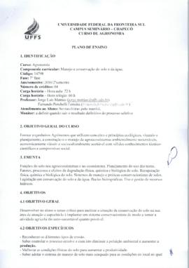 Manejo e Conservação do Solo e da Água