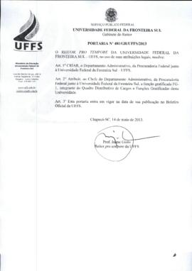 Portaria 481-GR-2013