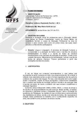 Leitura e Expressão Escrita I