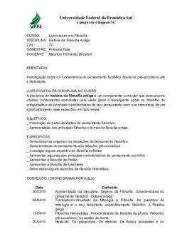 História da Filosofia Antiga