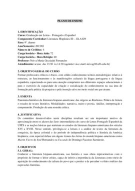Literatura Hispânica III
