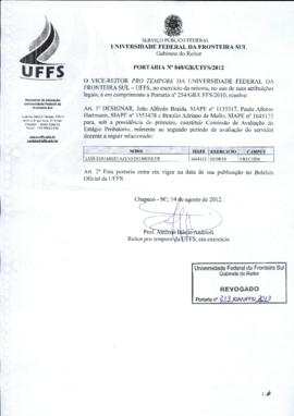 Portaria 848-GR-2012