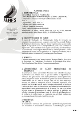 Introdução ao Pensamento Social